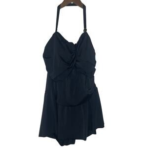 Swimsuits For All Black One Piece Swim Plus Size 20 Halter Women's